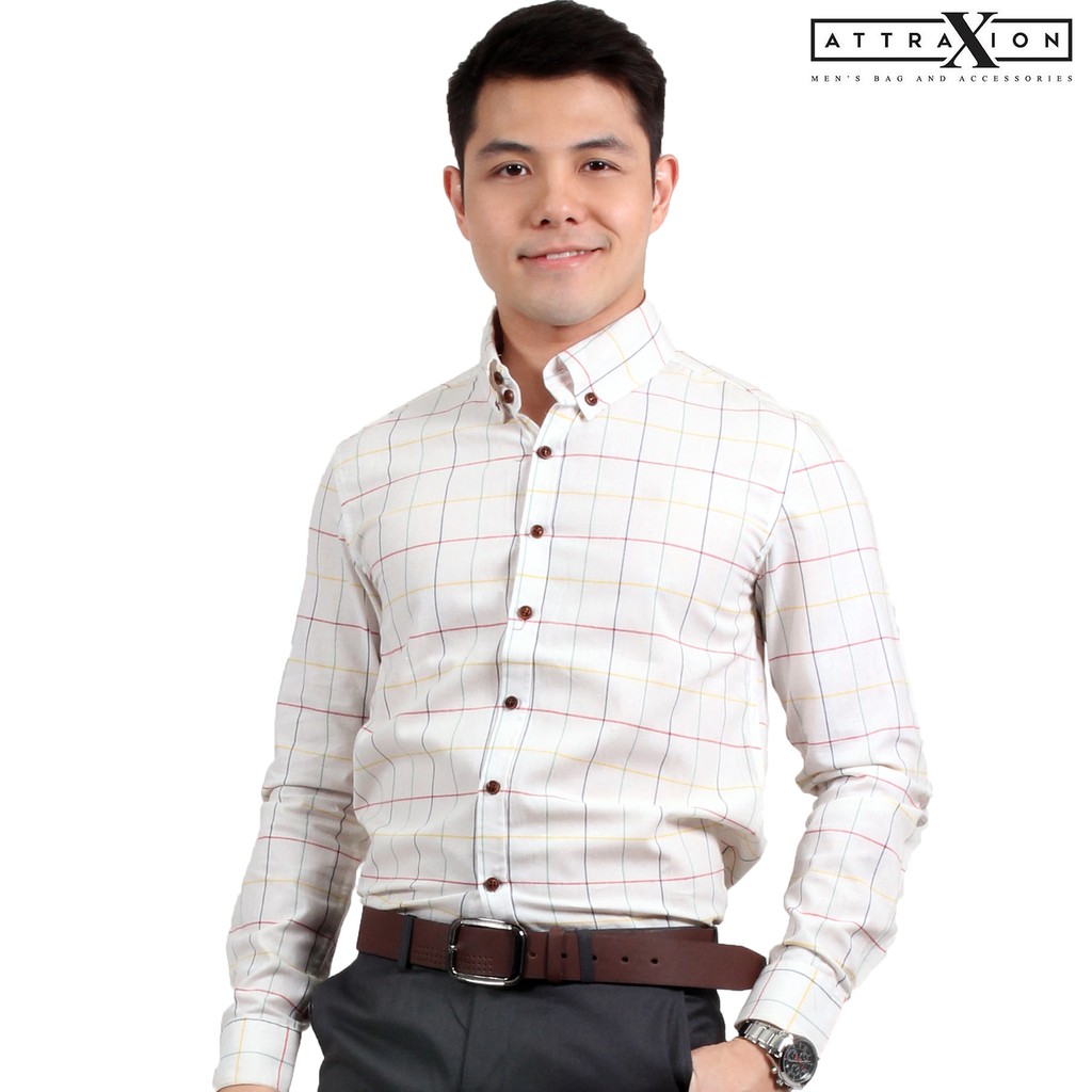 Attraxion Kingsley Long Sleeves Polo for Men (White) | Shopee Philippines