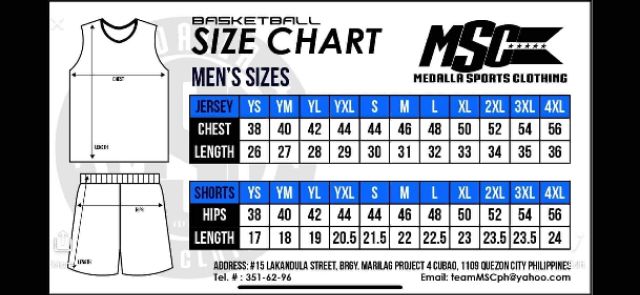 basketball jersey sizes