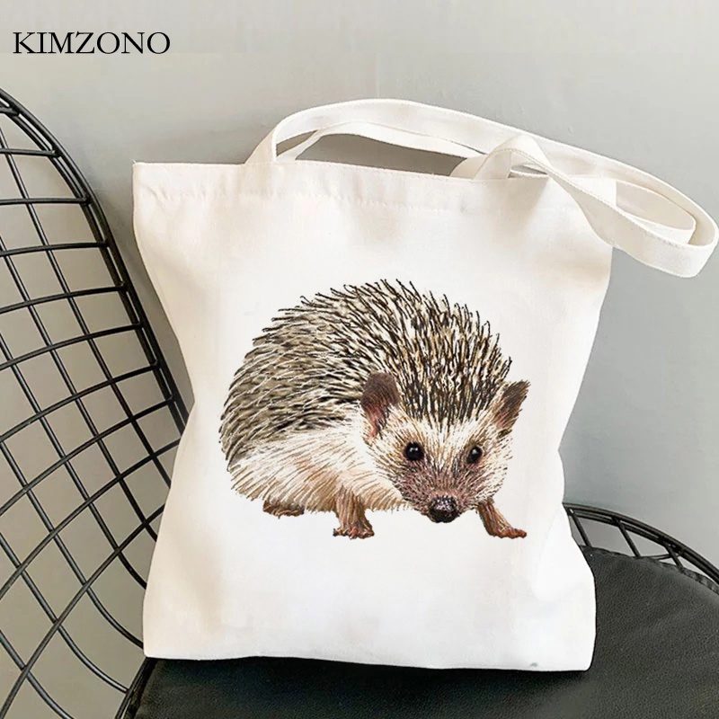 Hedgehog shopping bag reusable shopper jute bag bolso bolsas de tela