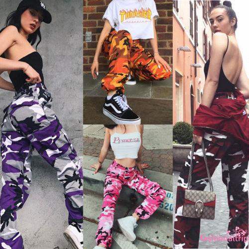 pink camo cargo pants womens