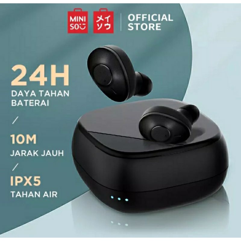 24 Hours BLUETOOTH EARPHONE Miniso WIRELESS | Shopee Philippines