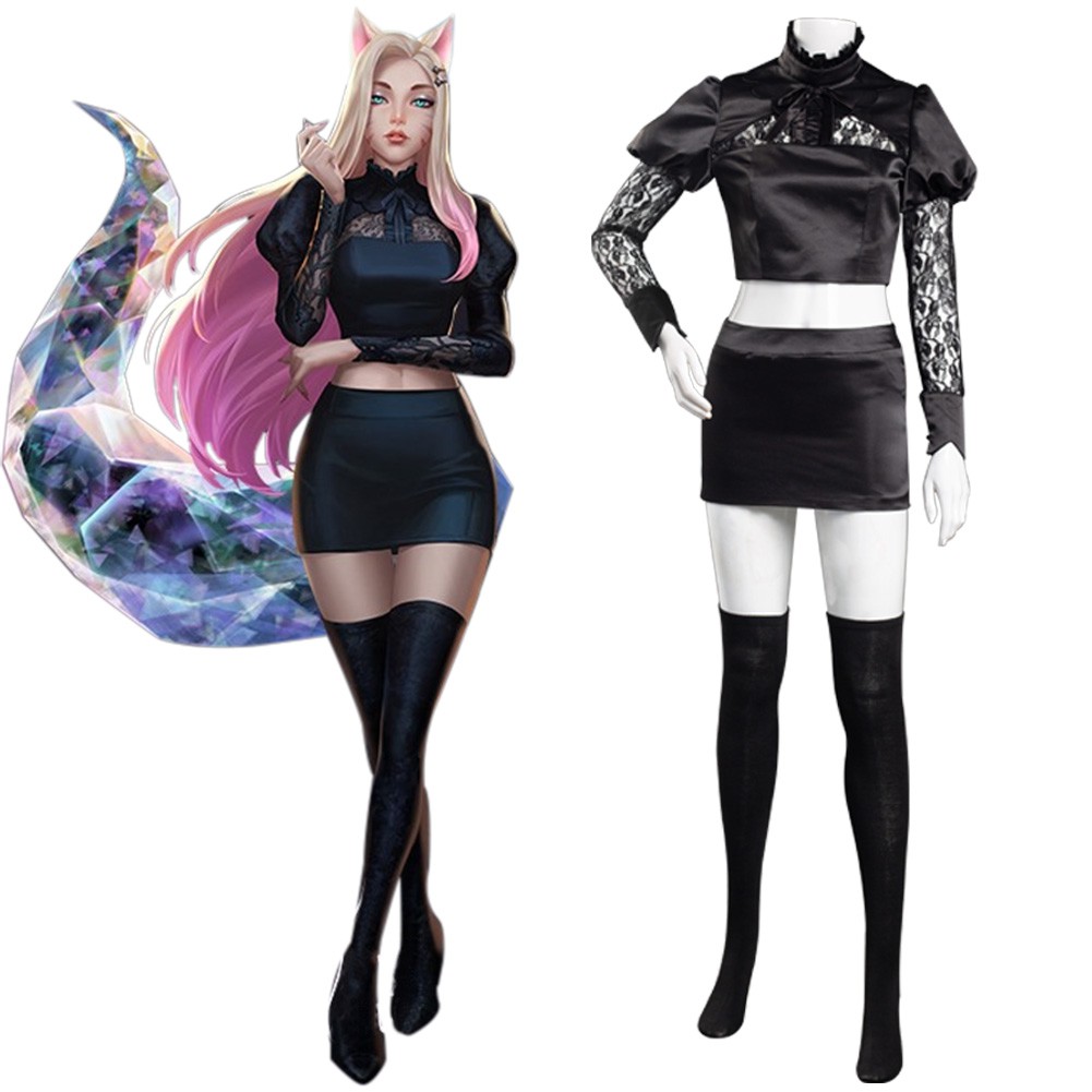 LOL KDA The Baddest Fox Ahri The Nine-Tailed Cosplay Costumes Women Skirt  Outfits Halloween Carnival | Shopee Philippines