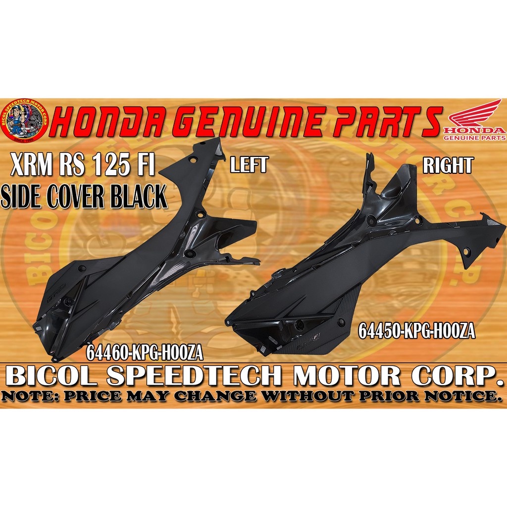 XRM RS 125 FI SIDE COVER BLACK Genuine (Left64460KPGH00ZA/Right