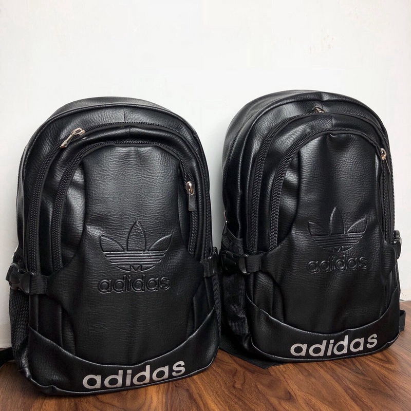 black leather adidas backpack