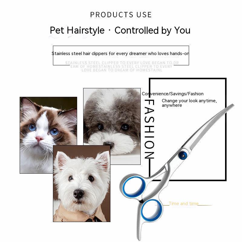 grooming scissors for dogs Pet Dog Seam Scissors Curved Up and Down