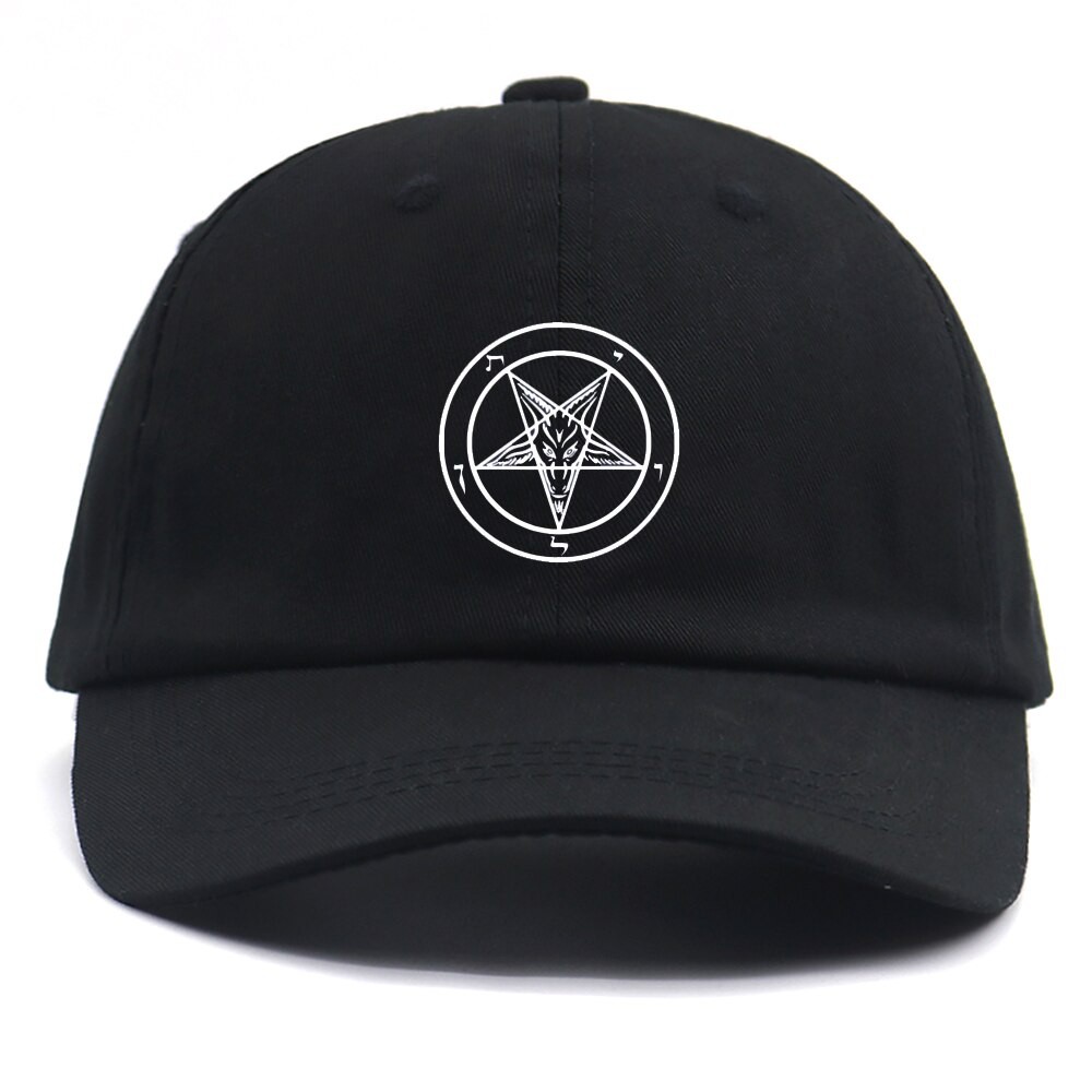 Contracted Print Pentagram Gothic Occult Satan Hat Fashion Baseball Cap ...