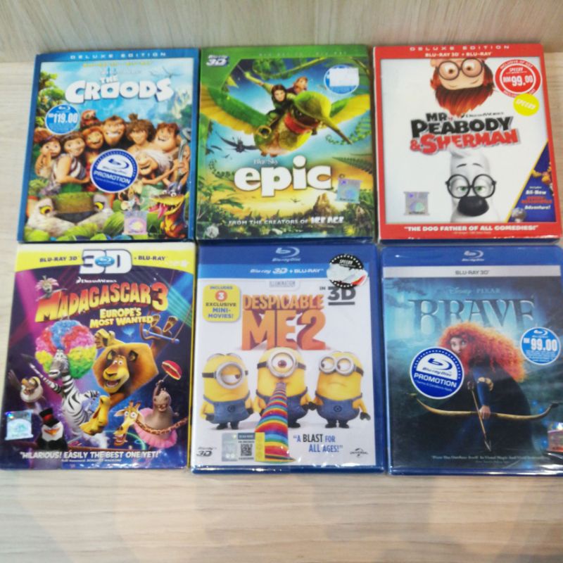 bluray 3D movie Rio Shrek Kungfu panda Finding Nemo Happy feet original ...