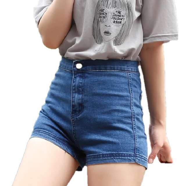 high waisted denim hotpants