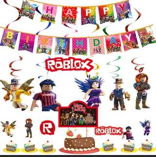 Roblox Game Party Decorations Virtual World Birthday Paper Plate Cup Hat Shopee Philippines - roblox tablecloth