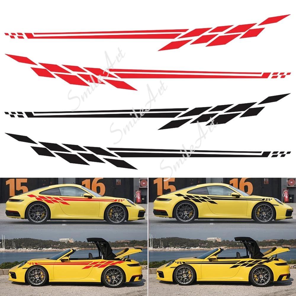 350cmx32cm Car Long Stripe Graphics Side Skirt Body Vinyl Decal Sticker