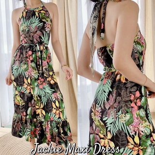 Halter Neck Backless Floral Print  Long Maxi Dress for Summer #5