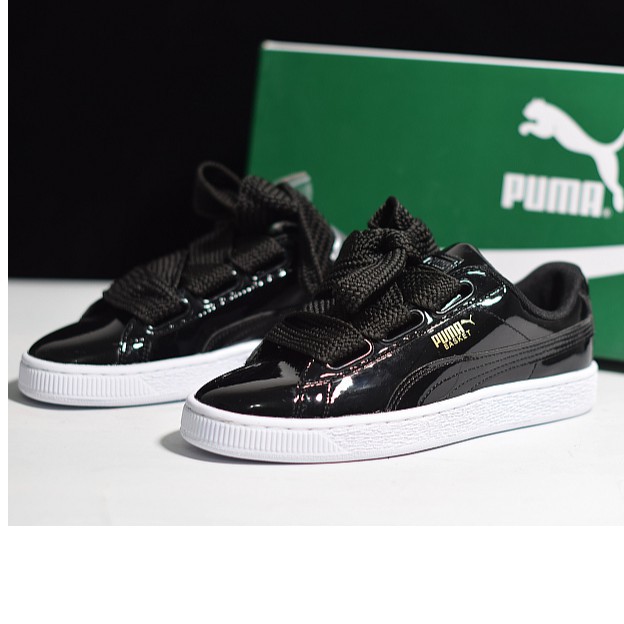 puma basket heart patent women's sneakers