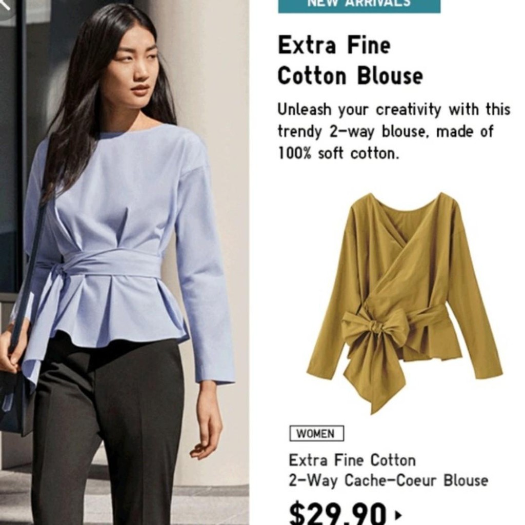 uniqlo wrap blouse