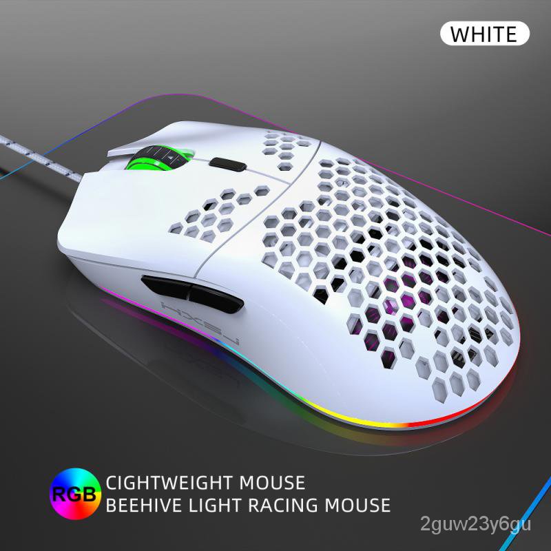 HXSJ J900 USB Wired Gaming Mouse RGB Gamer Mouses / Hollow
