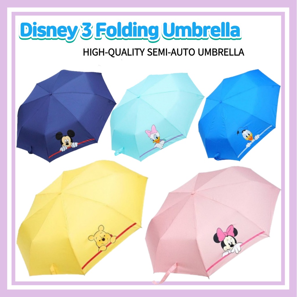 Disney Friends 3 Folding Umbrella/semi automatic umbrellaDisney Friends