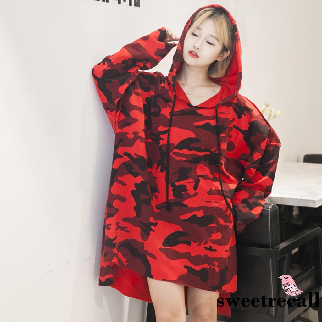 red camo hoodie womens