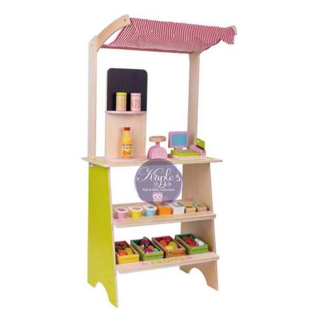 wooden supermarket playset