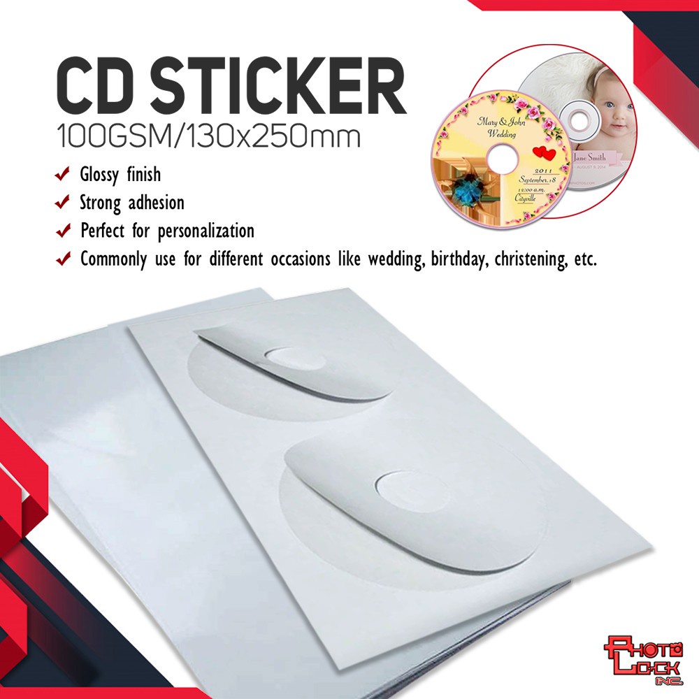 100gsm Glossy CD Sticker / Label Sticker for CD (100circles) | Shopee ...