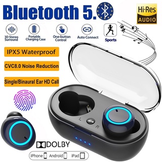 Y50 TWS 5.0 Wireless Bluetooth Earphone Headset Mic Sports Waterproof Anti-noise Earbuds in-ear Headphones For Smartphone Android