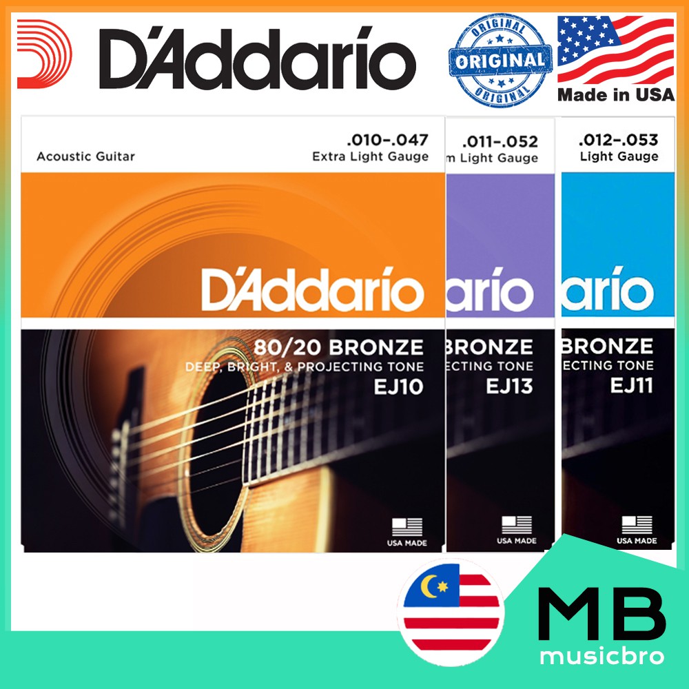 D'addario strings EJ15 EJ16 EJ26 Phosphor Bronze Acoustic Guitar String