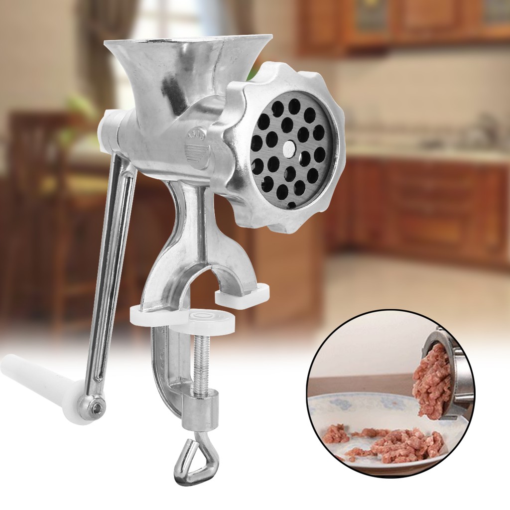 Steel Blade Aluminum Meat Grinder Manual Hand Crank Sausage Mincer
