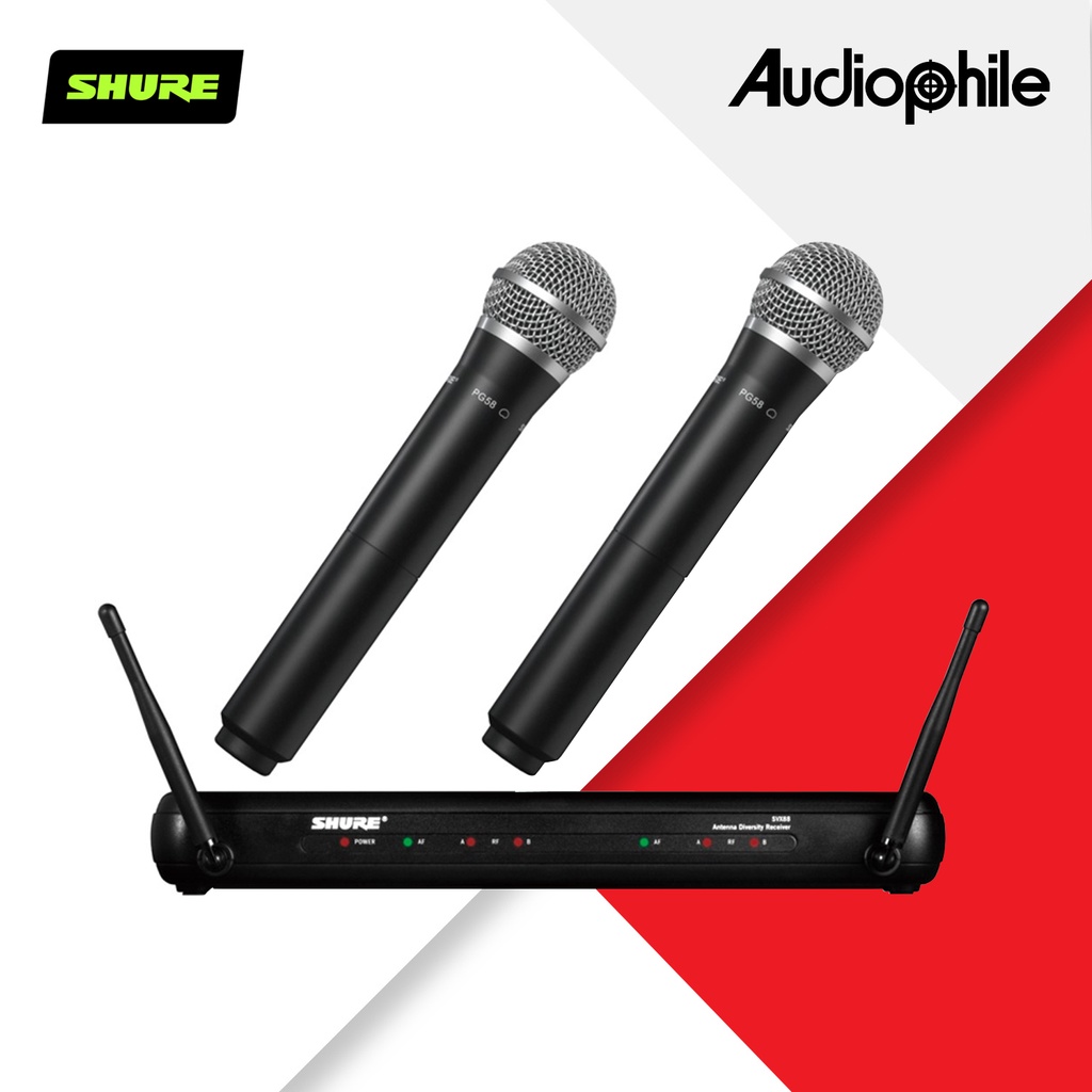 Shure Dual Vocal Wireless System Svx288/Pg58 No Cable Included In