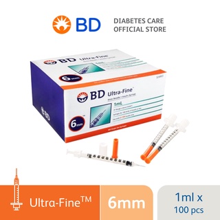 BD Ultra Fine 6mm Insulin Syringe 1ml 31GA (Box of 100's)
