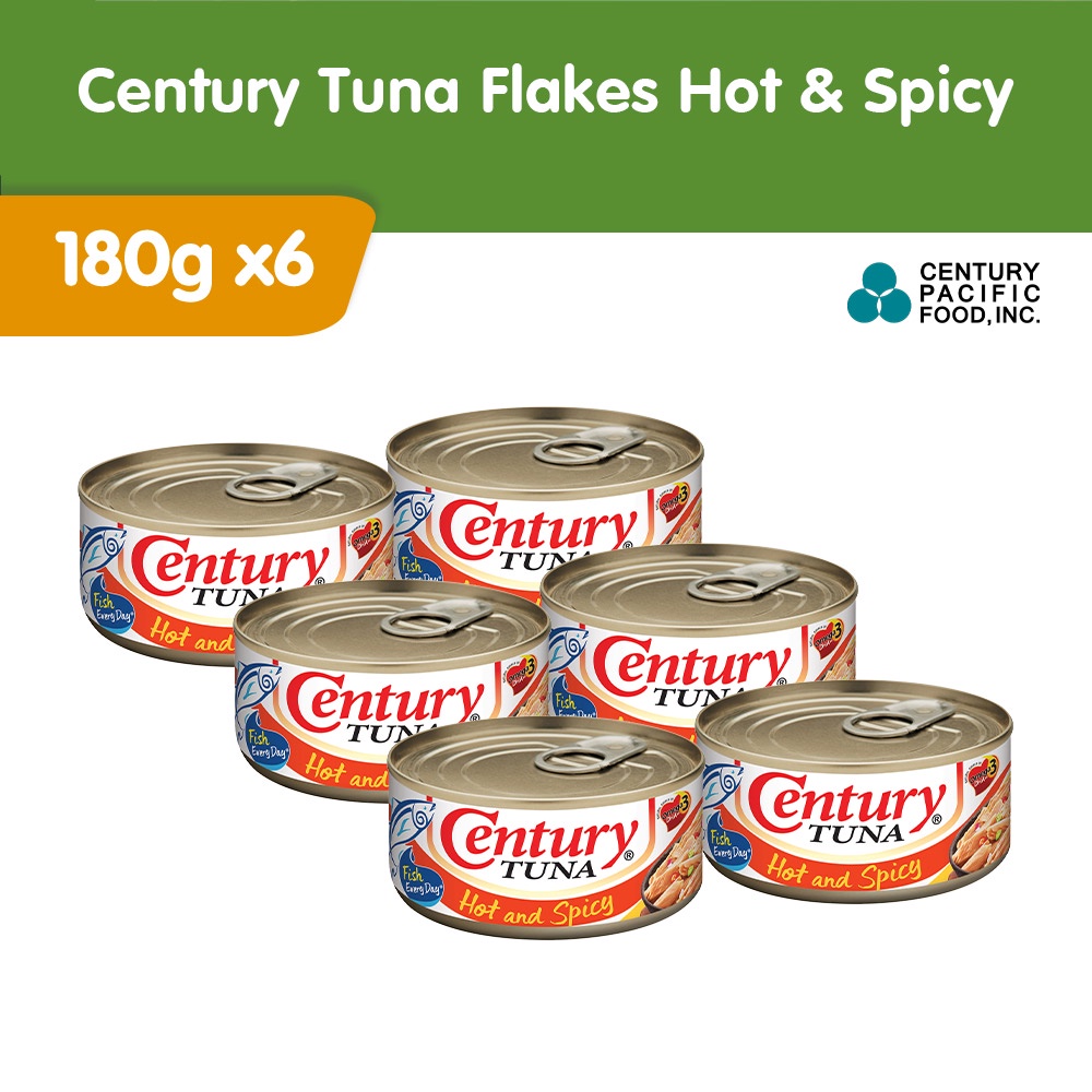 Century Tuna Hot  Spicy 180g Pack of 6 | Shopee Philippines