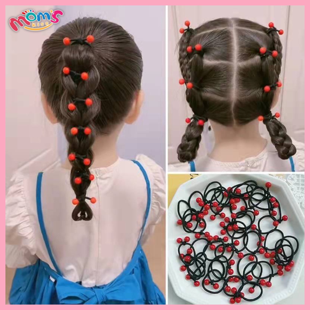 Moms_Kiss 8pcs/ 4 pair Hair Accessories Tiny Rubber Cute Beads Candy Color  Neon Ponytail for Girls | Shopee Philippines