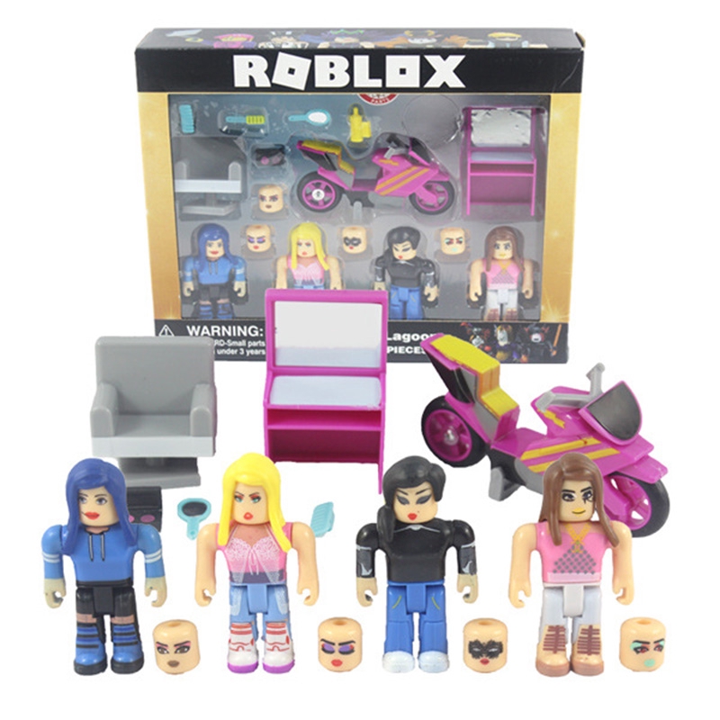 Cartoon Roblox Building Blocks 4 Figures Wepons Salon Playset Dolls Virtual World Games Robot Action Figure Kids Gift Shopee Philippines - roblox celebrity fashion famous playset 7cm pvc suite dolls boys