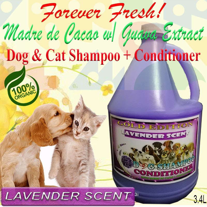 ”Free Soap” 1 gallon Green (Lavender) Madre de Cacao w/ guava extract dog & cat shampoo+conditioner #1