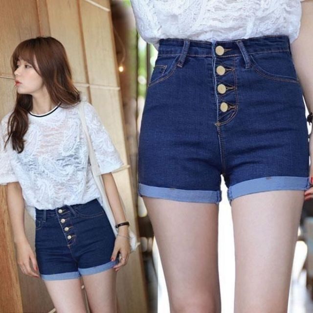 four button high waisted jeans