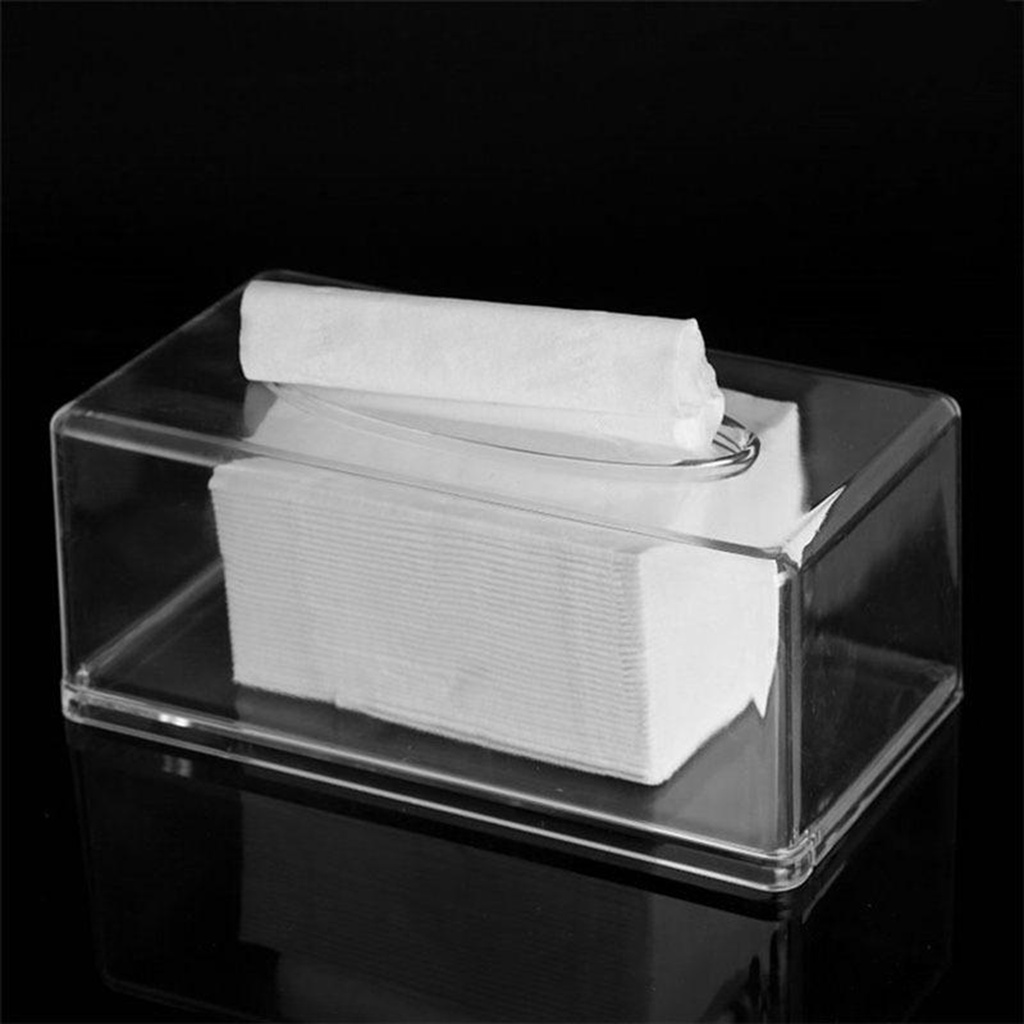 [HOMYL2] Clear Acrylic Tissue Box Napkin Holder Paper Case Cover Home Dining Decor