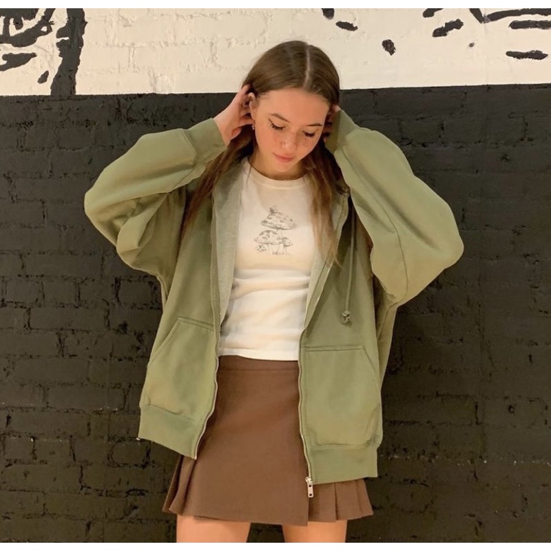 Brandy Melville Christy Hoodie Oversized Jacket Sweatshirt Vintage Y2k