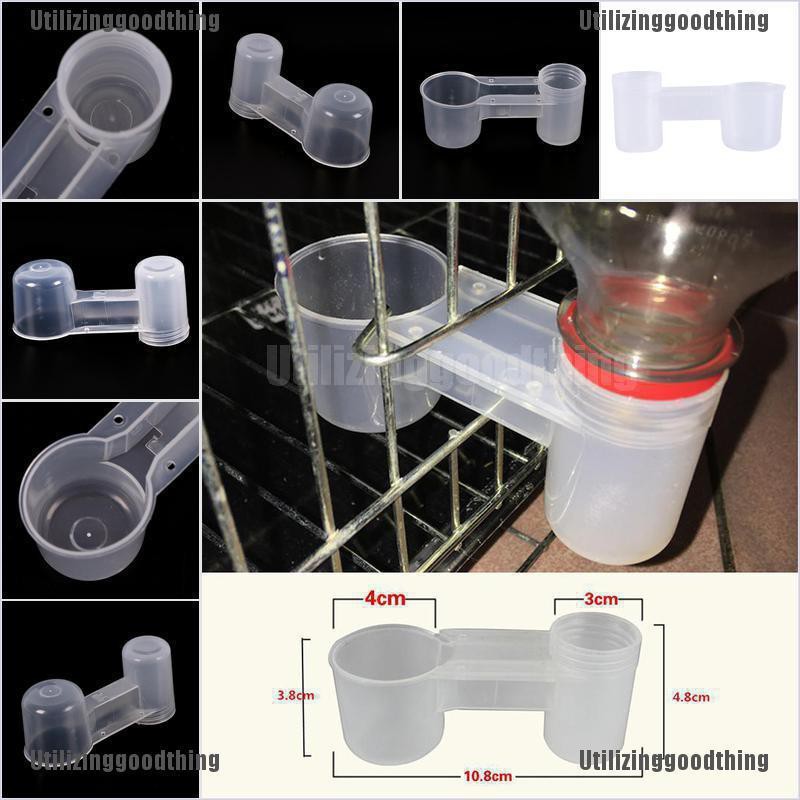 Utilizinggood 2pc Bird Feeder Drinker Cup Water Bottle Drinking