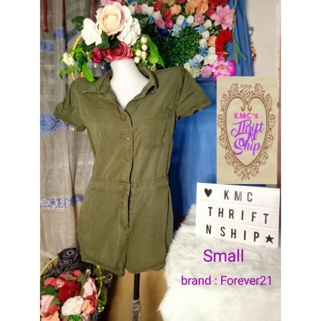 forever 21 green romper