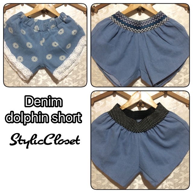 denim dolphin shorts