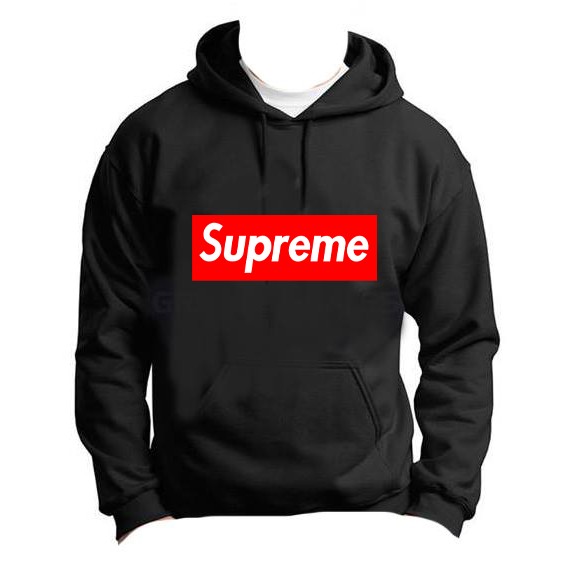 supreme hoodie black and red