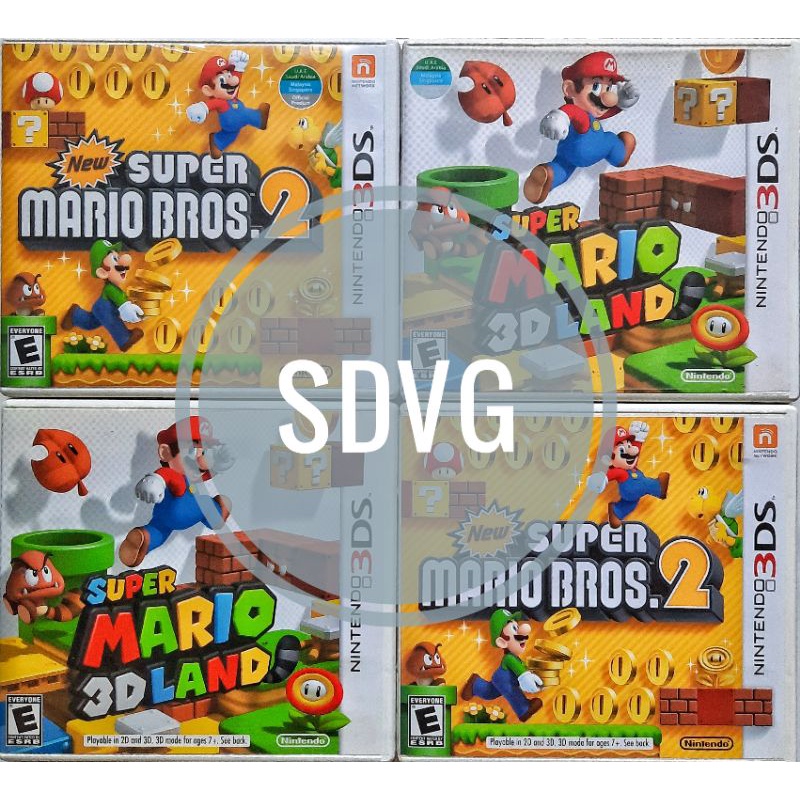 3DS New Super Mario Bros 2 & Super Mario 3D Land US/NTSC Shopee