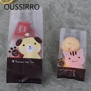 plastic bag with design 25Pcs Kawaii Cat Dog Plastic Cookie Biscuit Packaging Bags Cake Chocolate #1