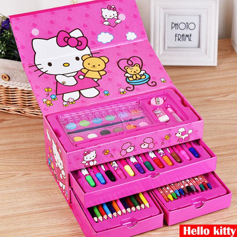 High Quality 54Pcs/Set Kids Drawing Art Set Cartoon Painting Pen Color ...