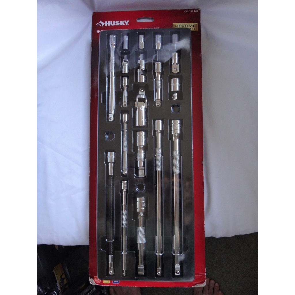 Husky 19PC Mechanics Tool Set Socket Extension Adapter Set HACCY19PC