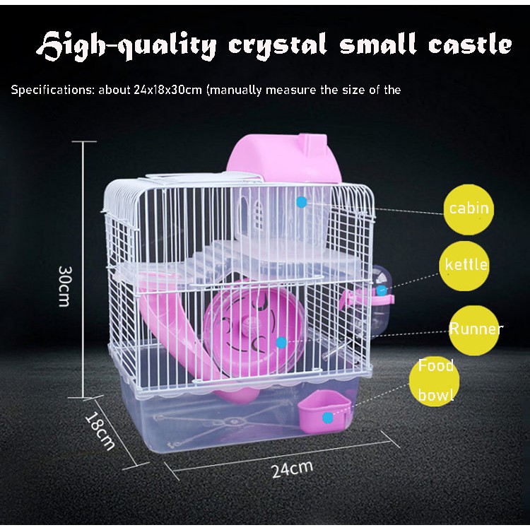 【COD】Double Layers Hamster House Crystal Hamster Castle Luxury Hamster Cage Large Space Pet House #2