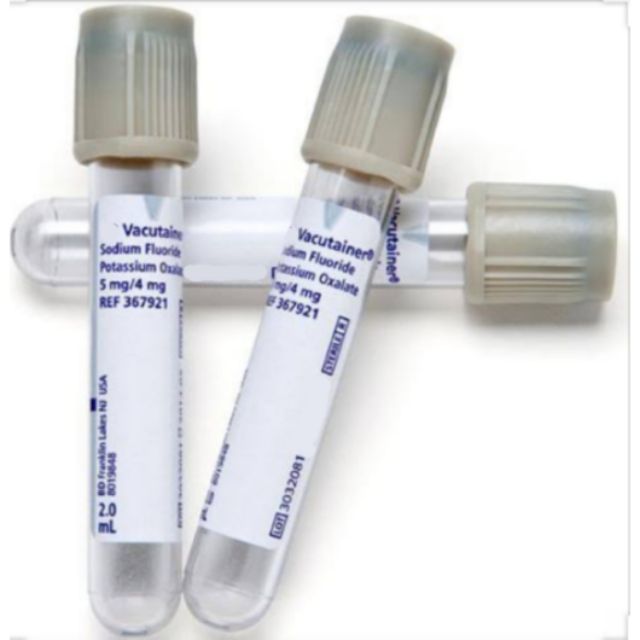 Gray top vacutainer tube (potassium oxalate/sodium flouride) Shopee