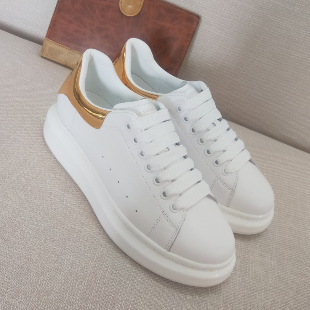 alexander mcqueen sneakers white and gold