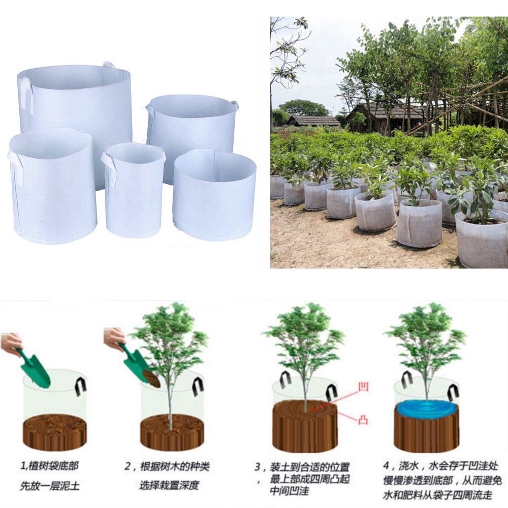 Round Fabric Pots’Plant Pouch Root Container Grow Bag Aeration Garden Containe 