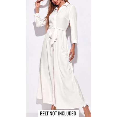 SHEIN White Long Sleeve Maxi Dress Long