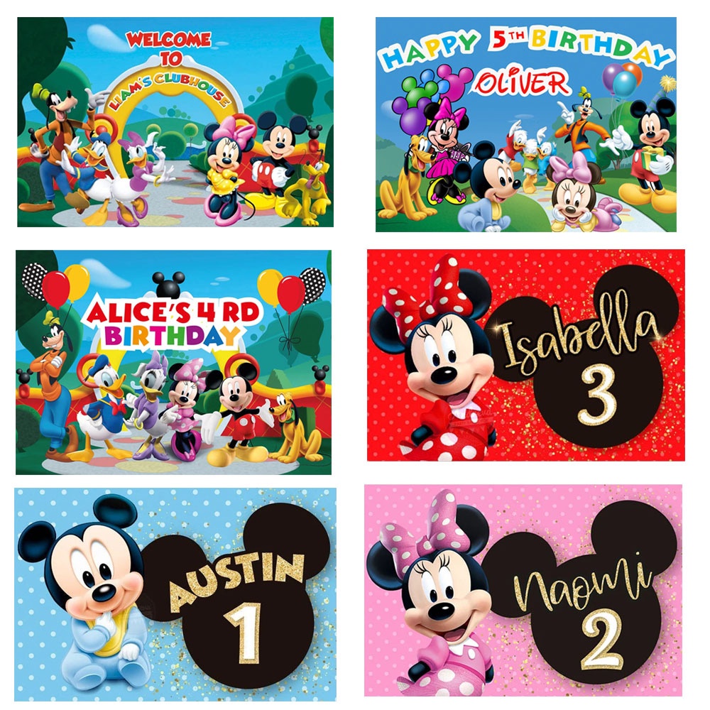 Party Needs 210*150CM Mickey Minnie Mouse Donald Duck Birthday Party  Background Party Decorations birthday photoshoot background | Shopee  Philippines