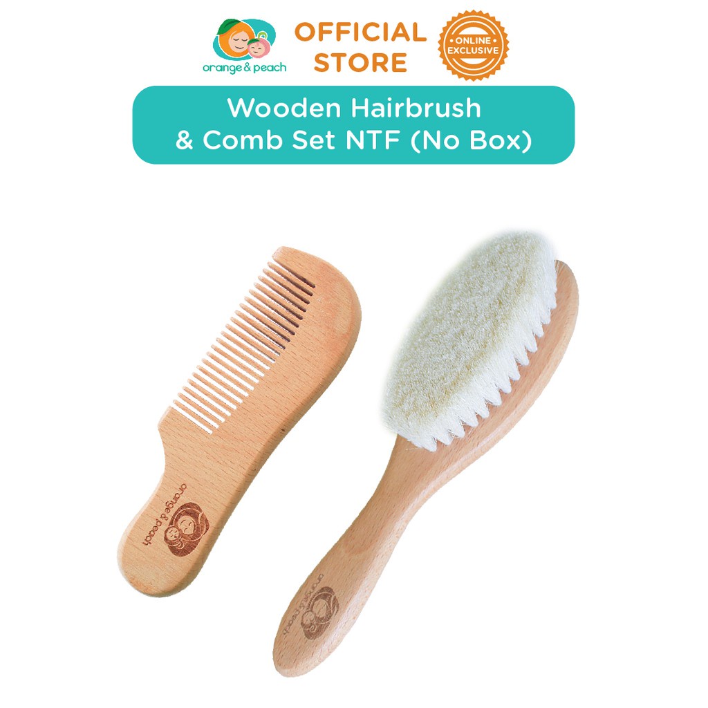 Ready Stock】Baby ❏℗Orange and Peach Baby Natural Wooden Hairbrush and Comb  Set for Babies NTF Item | Shopee Philippines