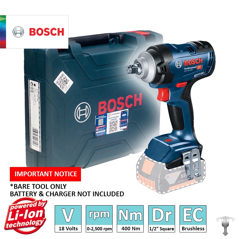 Bosch Gds 18v 400 Professional 18 V Cordless Brushless Impact Wrench